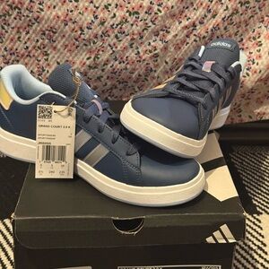 Adidas Navy and White Athletic Shoes